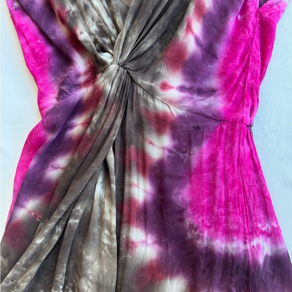 NWOT Young Fabulous & Broke Helena Boho Tie-Dye Knot Front Maxi Dress Sz SM - Picture 7 of 14
